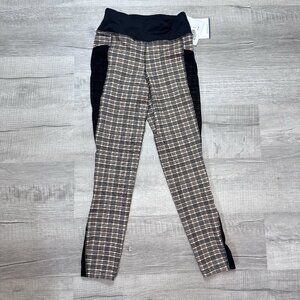 NEW Women's Equine Couture Bakers Plaid Pattern EquiCool Tights Ladies Small